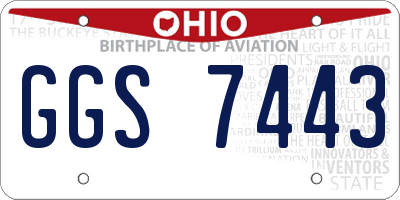 OH license plate GGS7443