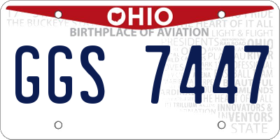 OH license plate GGS7447