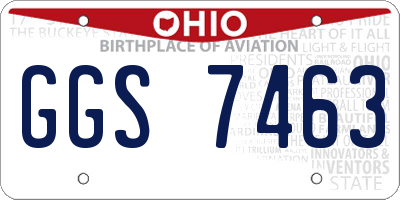 OH license plate GGS7463
