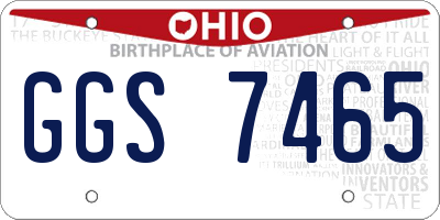 OH license plate GGS7465