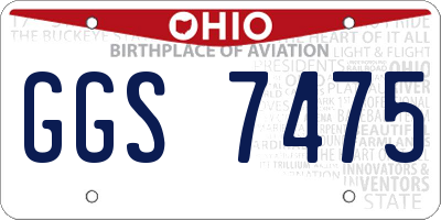 OH license plate GGS7475