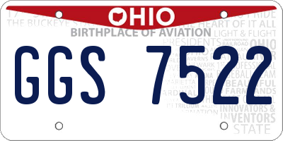 OH license plate GGS7522