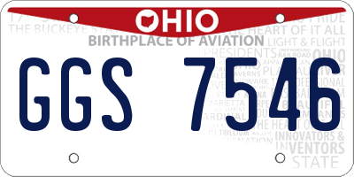 OH license plate GGS7546