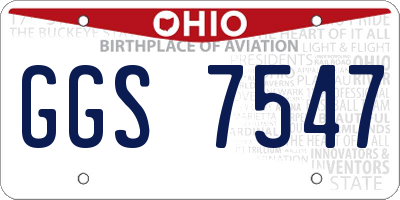 OH license plate GGS7547