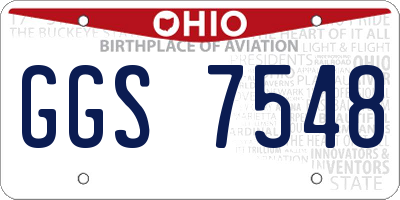 OH license plate GGS7548