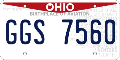 OH license plate GGS7560