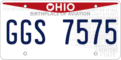 OH license plate GGS7575