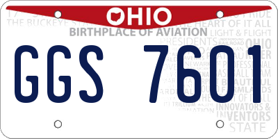 OH license plate GGS7601