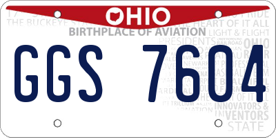 OH license plate GGS7604