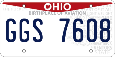 OH license plate GGS7608