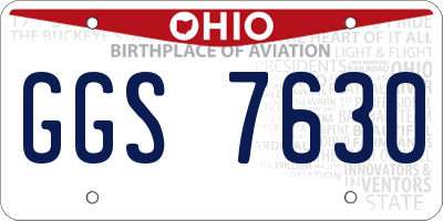 OH license plate GGS7630