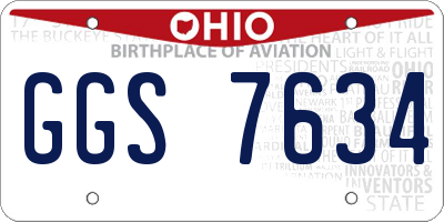 OH license plate GGS7634