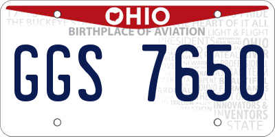 OH license plate GGS7650
