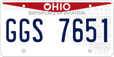 OH license plate GGS7651
