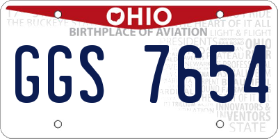 OH license plate GGS7654