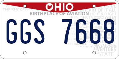 OH license plate GGS7668