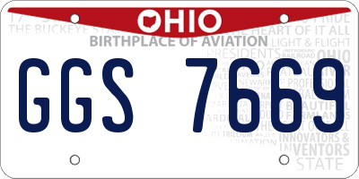 OH license plate GGS7669
