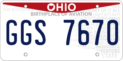 OH license plate GGS7670