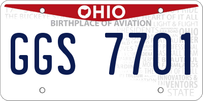 OH license plate GGS7701
