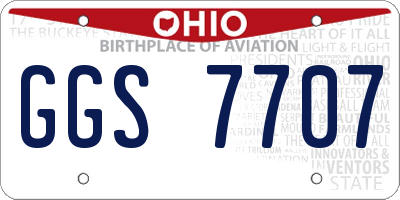 OH license plate GGS7707