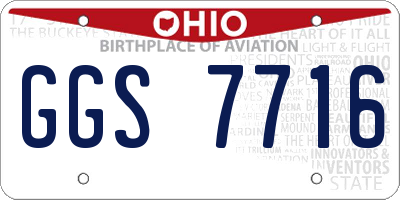 OH license plate GGS7716