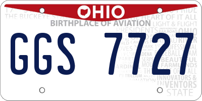 OH license plate GGS7727