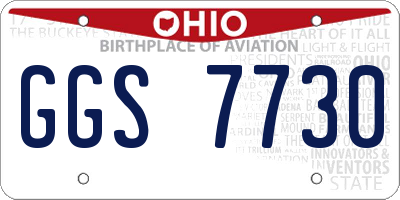 OH license plate GGS7730