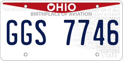 OH license plate GGS7746