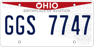 OH license plate GGS7747