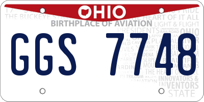 OH license plate GGS7748