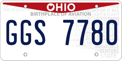 OH license plate GGS7780
