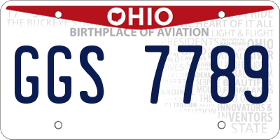 OH license plate GGS7789