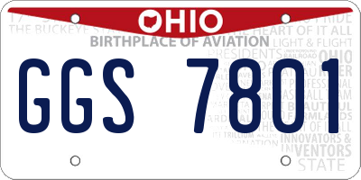 OH license plate GGS7801