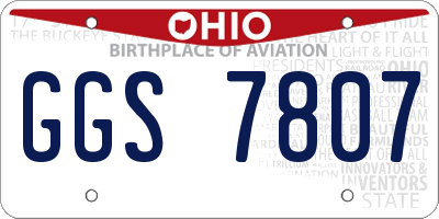 OH license plate GGS7807