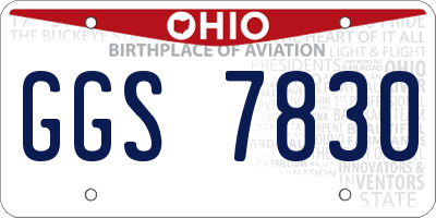 OH license plate GGS7830