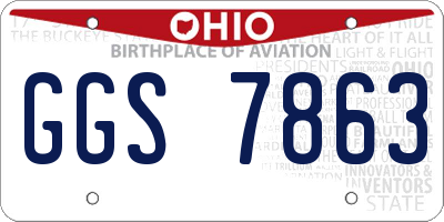 OH license plate GGS7863