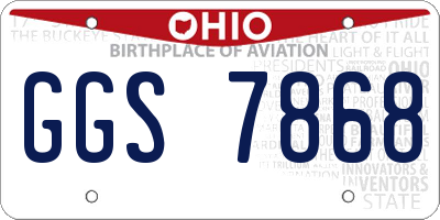 OH license plate GGS7868