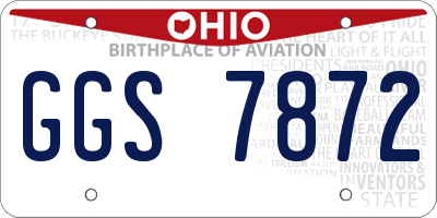 OH license plate GGS7872