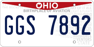 OH license plate GGS7892