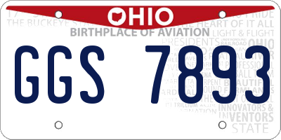 OH license plate GGS7893