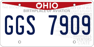 OH license plate GGS7909