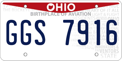 OH license plate GGS7916