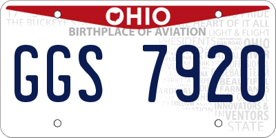OH license plate GGS7920