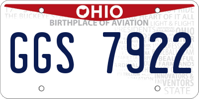 OH license plate GGS7922