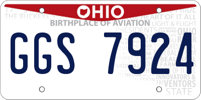 OH license plate GGS7924