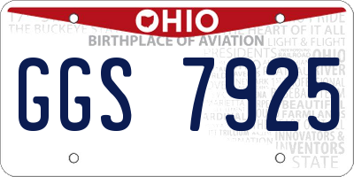 OH license plate GGS7925