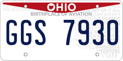 OH license plate GGS7930