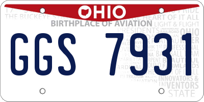 OH license plate GGS7931