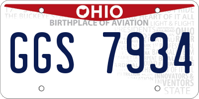 OH license plate GGS7934