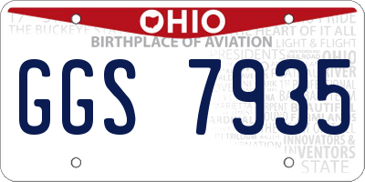 OH license plate GGS7935